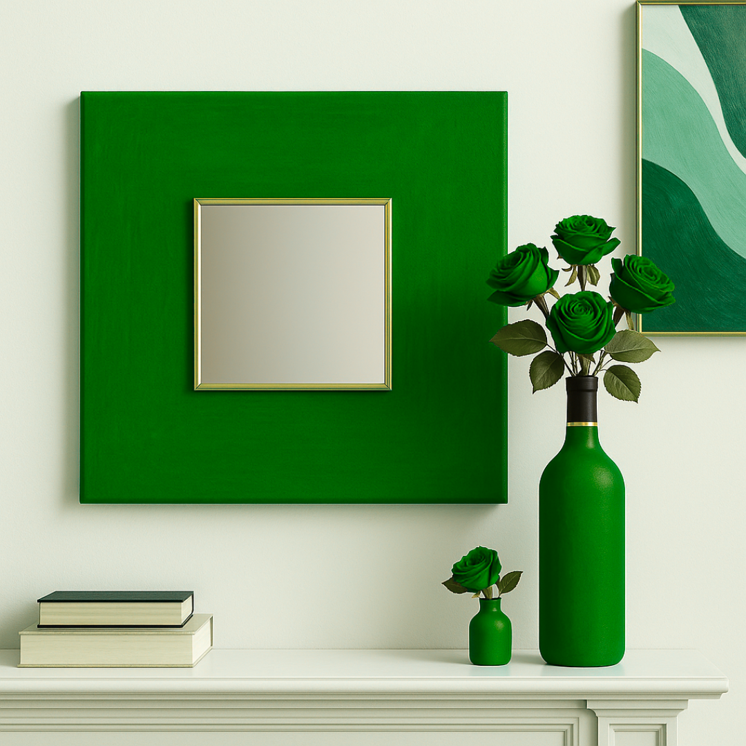 Green Acrylic Paint Set – Mirror Canvas Board | New DIY Sip and Paint Kit Experience
