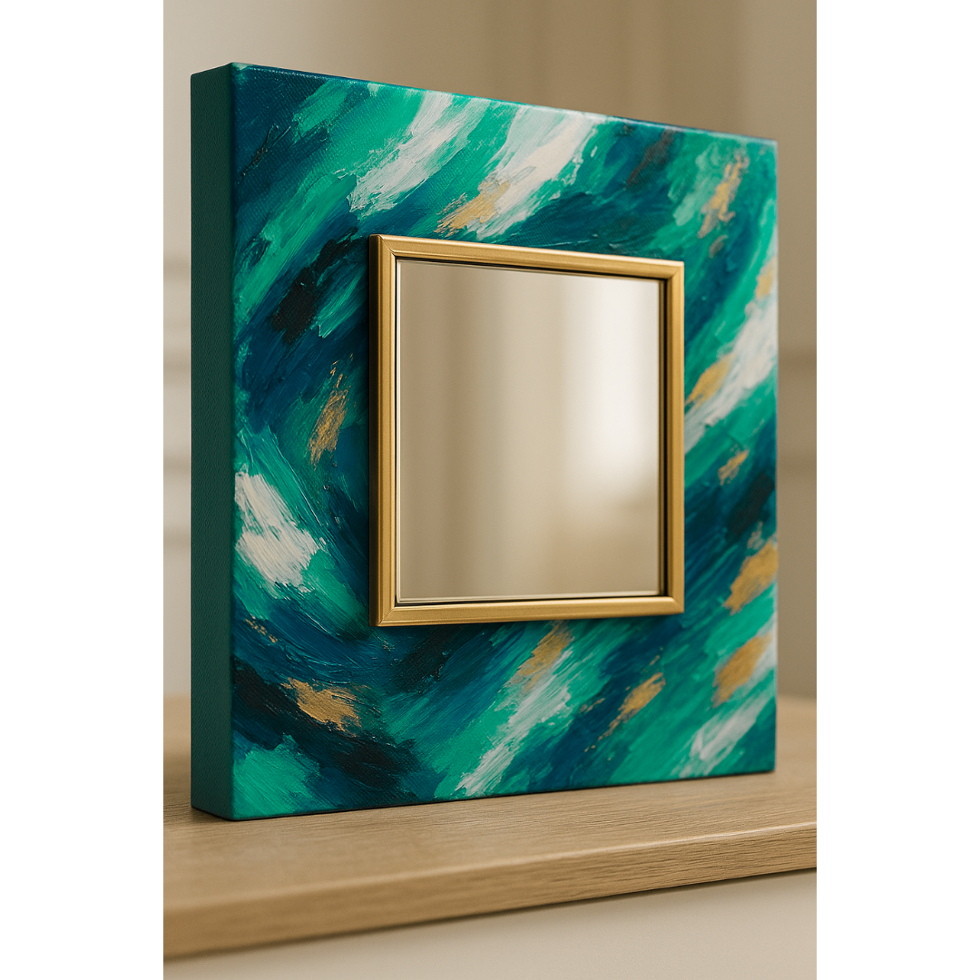 Green Acrylic Paint Set – Mirror Canvas Board | New DIY Sip and Paint Kit Experience