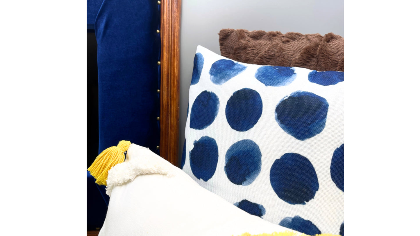 HANDMADE NAVY BLUE VELVET ACCENT MIRROR HOME DECOR 'BUNDLE