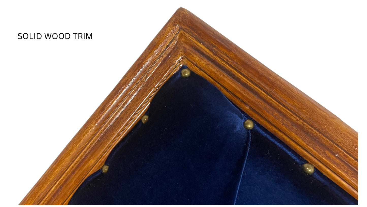 HANDMADE NAVY BLUE VELVET ACCENT MIRROR HOME DECOR 'BUNDLE