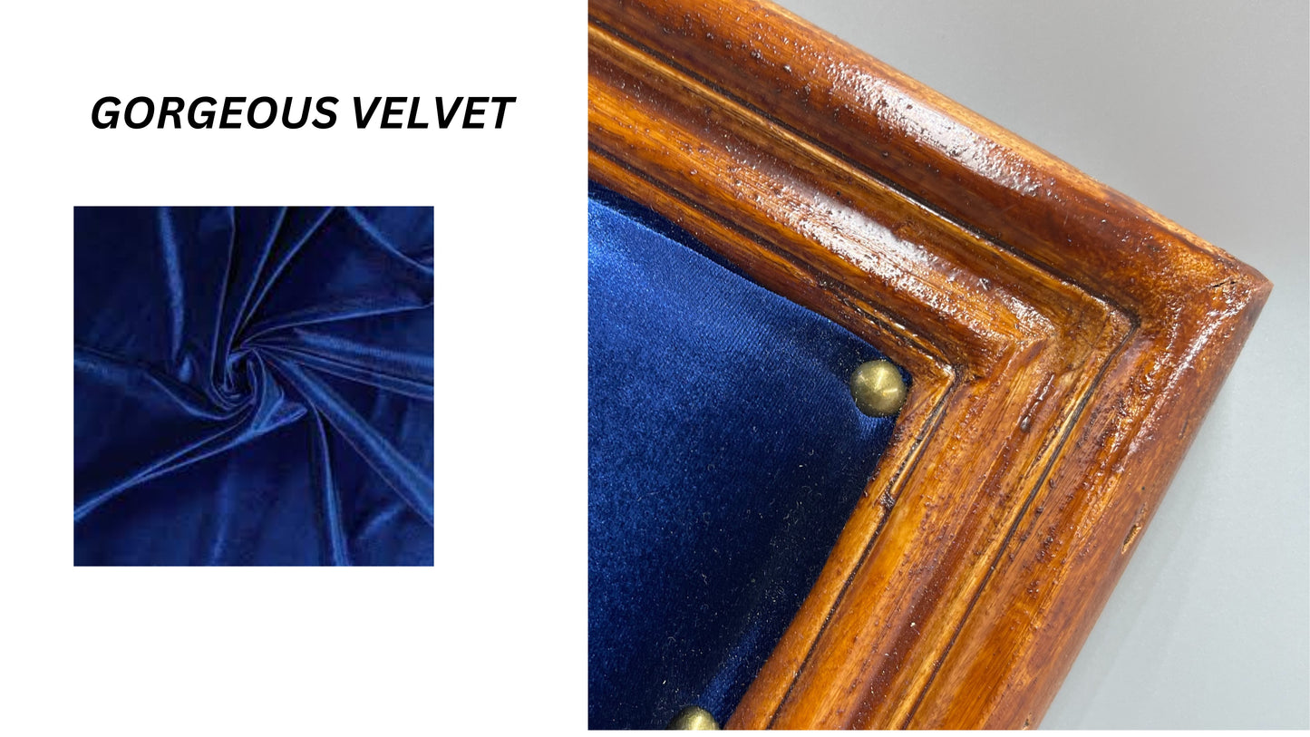 HANDMADE NAVY BLUE VELVET ACCENT MIRROR HOME DECOR 'BUNDLE