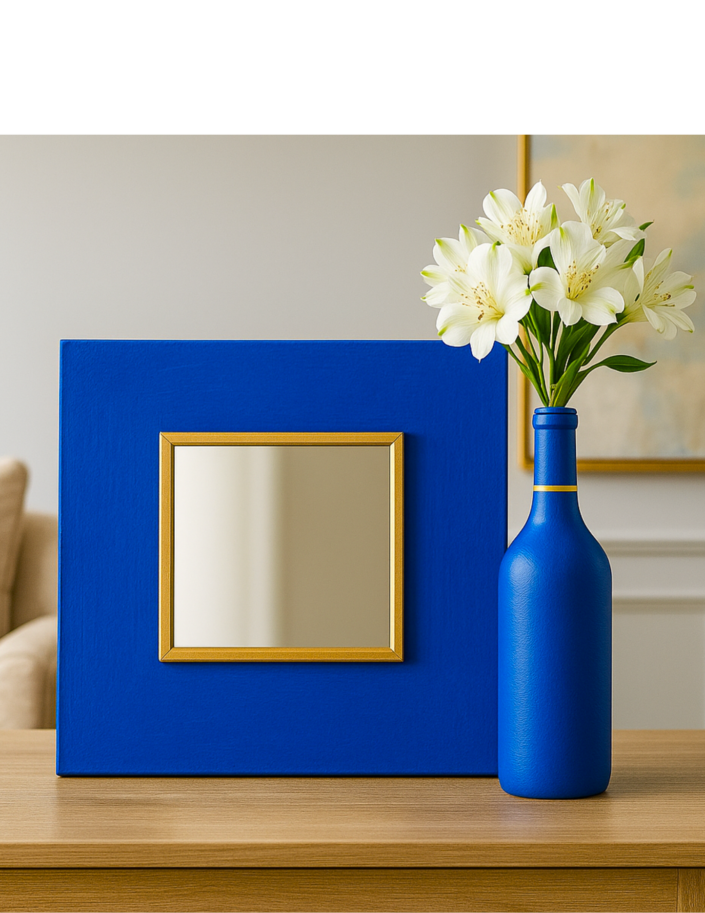 Blue Acrylic Paint Set – Mirror Canvas Board | New DIY Sip and Paint Kit Experience