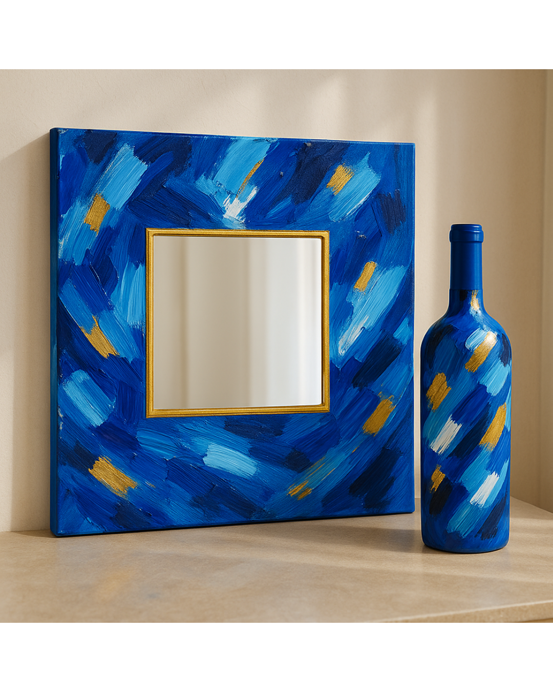Blue Acrylic Paint Set – Mirror Canvas Board | New DIY Sip and Paint Kit Experience