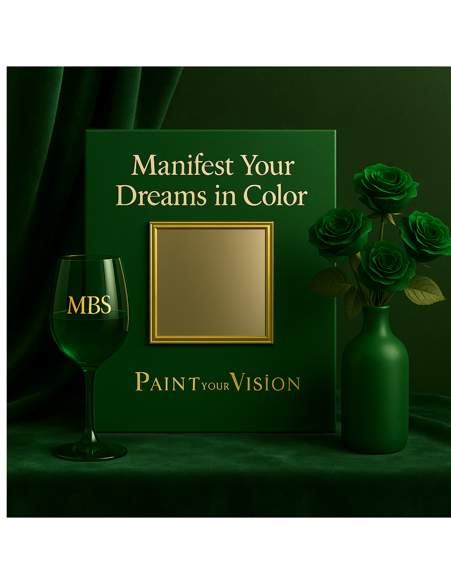 Green  Acrylic Paint Set – Mirror Canvas Board | New DIY Sip and Paint Kit Experience