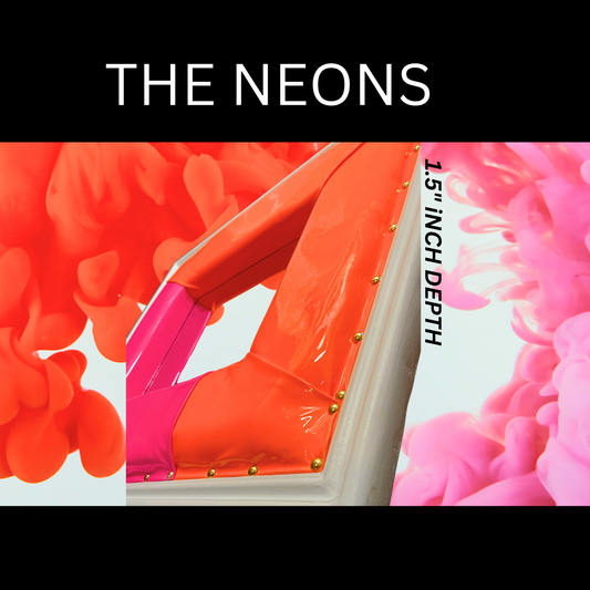 HANDMADE NEON ORANGE PINK UNIQUE ACCENT MIRROR HOME DECOR 'BUNDLE'