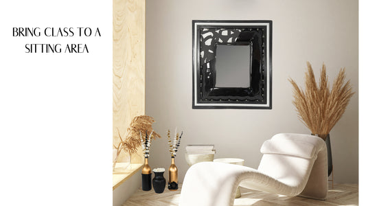 BLACK & WHITE UNIQUE HANDMADE ACCENT MIRROR "BUNDLES"